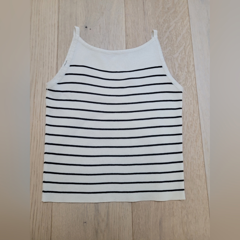 Striped fine knit cami top